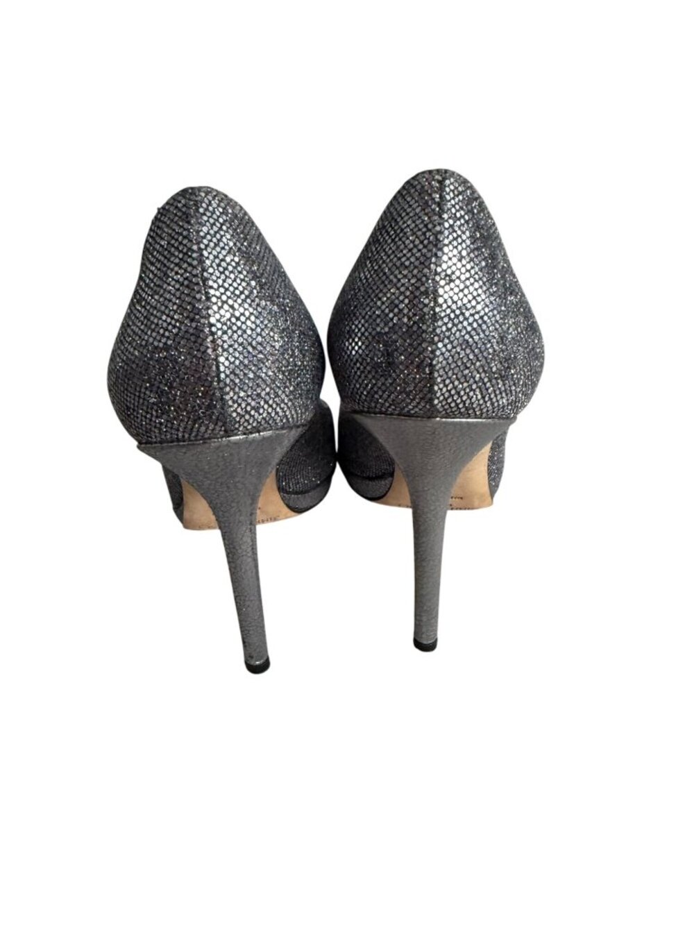 JIMMY CHOO Pewter Silver Metallic Heels Size 36 / US 6 - Picture 6 of 8